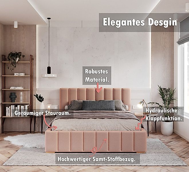 FDM Polsterbett Stauraumbett Bettgestell 90x200, 120x200, günstig online kaufen