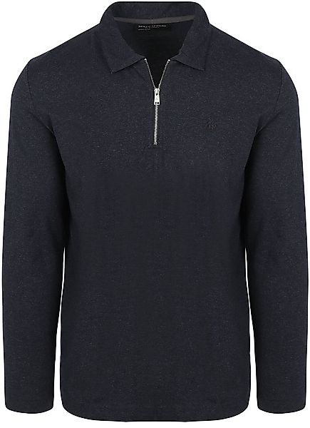 Marc O'Polo Longsleeve Half-Zip Polo Navy - Größe XXL günstig online kaufen