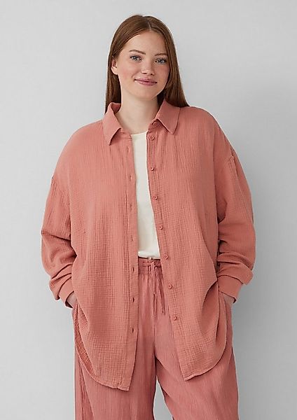 QS Langarmbluse Bluse Hemdbluse aus Musselin im Oversize-Schnitt günstig online kaufen