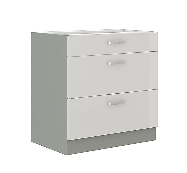 Küchen-Preisbombe Auszugsunterschrank 80 cm Küche Bianca günstig online kaufen