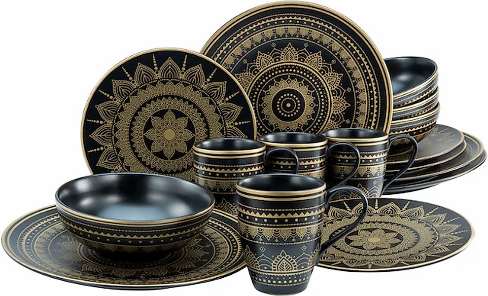 CreaTable Kombiservice »Mandala Gold«, (Set, 16 tlg., Kaffeeservice und Taf günstig online kaufen