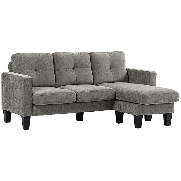HOMCOM Ecksofa, Eck-Couch mit umkehrbarer Chaiselongue, Sofa in L-Form, Gep günstig online kaufen