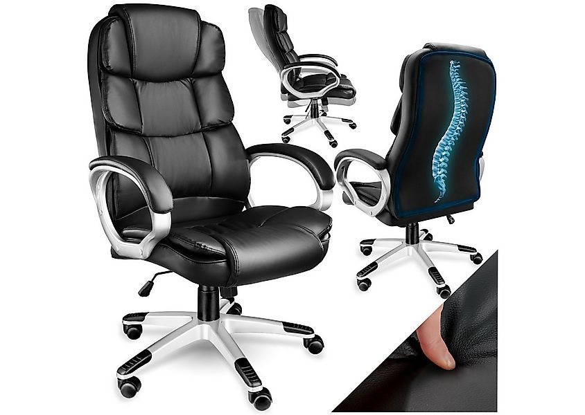tectake Chefsessel Bürostuhl (Set, 1 St), Strapazierfähiger Kunstlederbezug günstig online kaufen