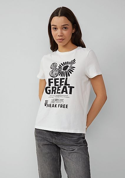 QS Kurzarmshirt Baumwollshirt mit Frontprint günstig online kaufen