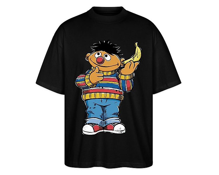 Spreadshirt T-Shirt Sesamstraße Ernie Mit Banane Pose Lustig Used Look Over günstig online kaufen