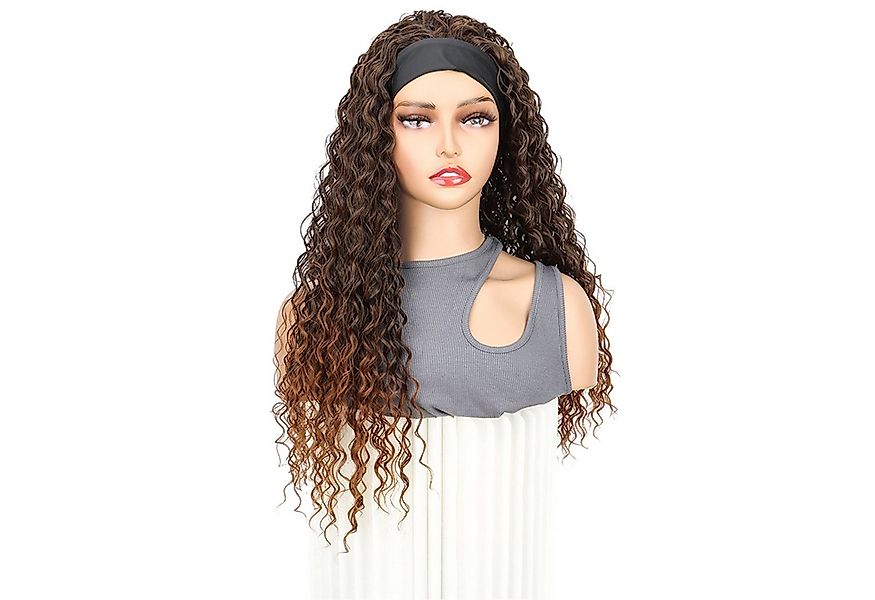 Refttenw Kunsthaarperücke Damenperücke 66cm Lange Lockige Stirnband Perücke günstig online kaufen
