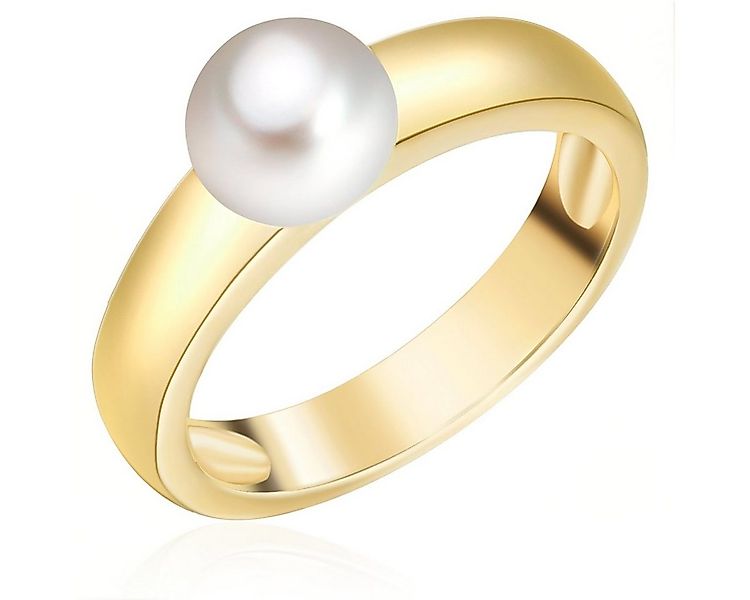 Valero Pearls Perlenring gelbgold, aus Süßwasser-Zuchtperlen günstig online kaufen