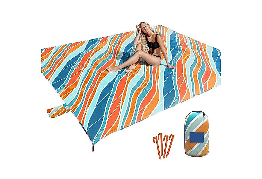 Picknickdecke Große Wasserfeste Stranddecke 210x200cm Inklusive 4 Zeltnägel günstig online kaufen