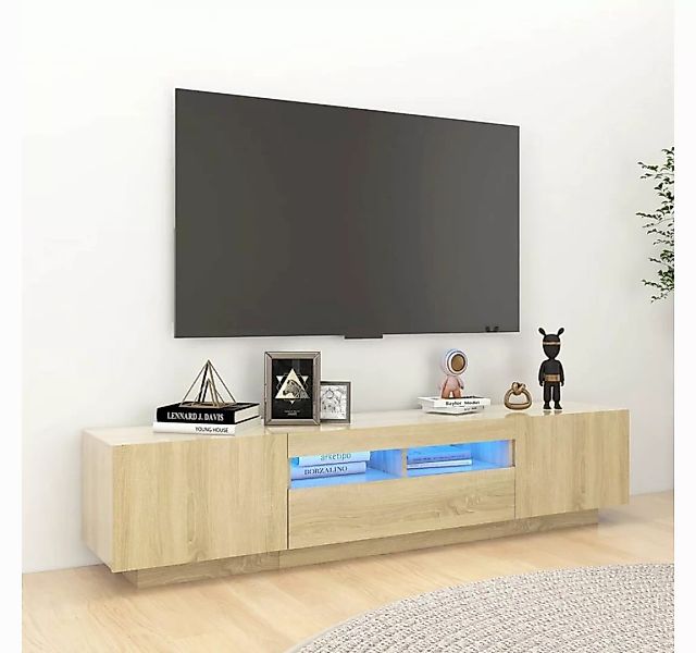 vidaXL TV-Schrank TV-Schrank mit LED Leuchten Sonoma Eiche 180x35x40 cm Low günstig online kaufen