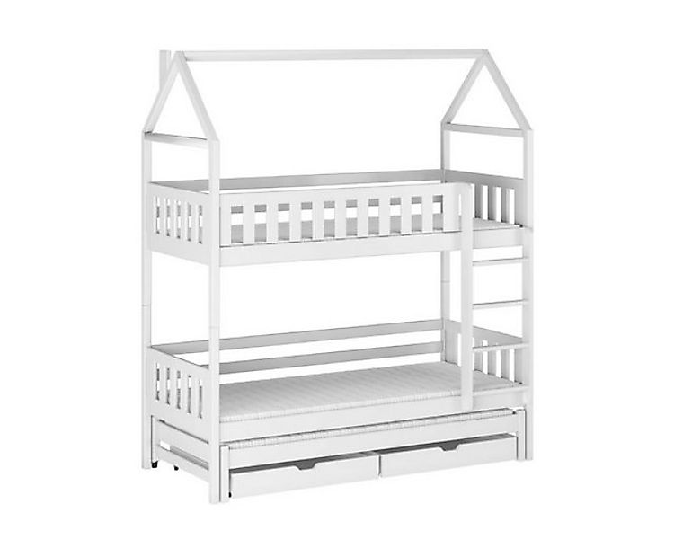 Deine Möbel 24 Etagenbett Hochbett Hausbett Kinderbett JERRY für 3 Kinder 9 günstig online kaufen