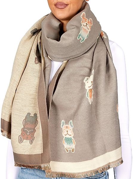 BRUBAKER Schal Cashmirillo Damen Schal - Französische Bulldogge - 70 x 200 günstig online kaufen