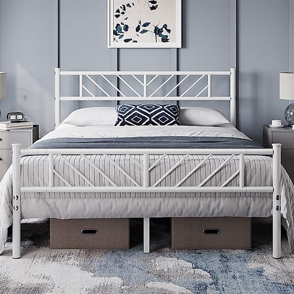 Yaheetech Metallbett Bettgestell 90x190/90x200/140x200cm, Minimalistischer günstig online kaufen