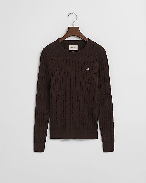 Gant Strickpullover "STRETCH COTTON CABLE C-NECK" mit Logostickerei auf der günstig online kaufen