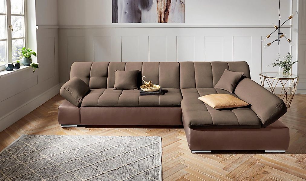 DOMO collection Ecksofa »Mona L-Form« wahlweise mit Bettfunktion günstig online kaufen