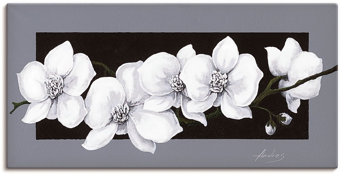 Artland Wandbild »Weiße Orchideen auf grau« 1 Stk. tlg. als Alubild, Outdoo günstig online kaufen