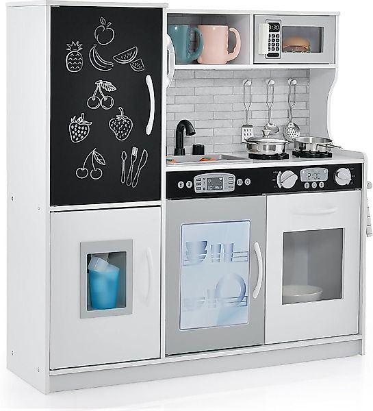 KOMFOTTEU Spielküche Kinderküche, mit Mikrowellen, Backofen, günstig online kaufen