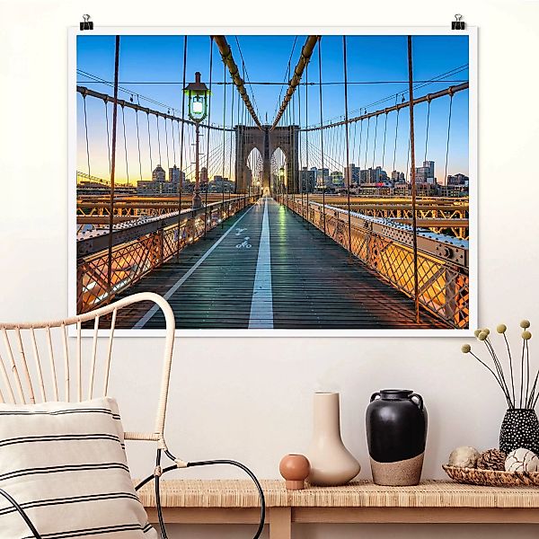 Poster Morgenblick von der Brooklyn Bridge günstig online kaufen