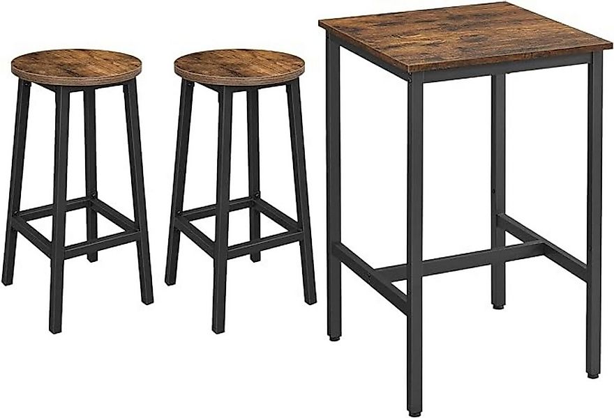 VASAGLE Bartisch, mit 2 Barhockern Set, Metallgestell, einfache Montage günstig online kaufen