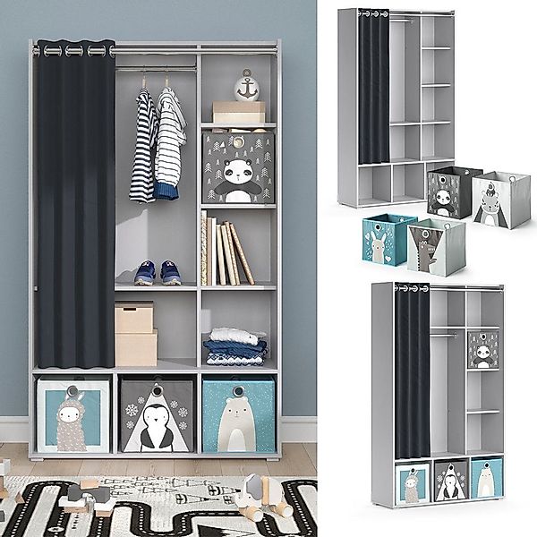 Vicco Kleiderschrank Luigi, Hellgrau, 105.8 x günstig online kaufen