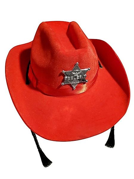 Leg Avenue Cowboy-Kostüm Cowgirl Hut rot, Roter Westernhut für den weiblich günstig online kaufen