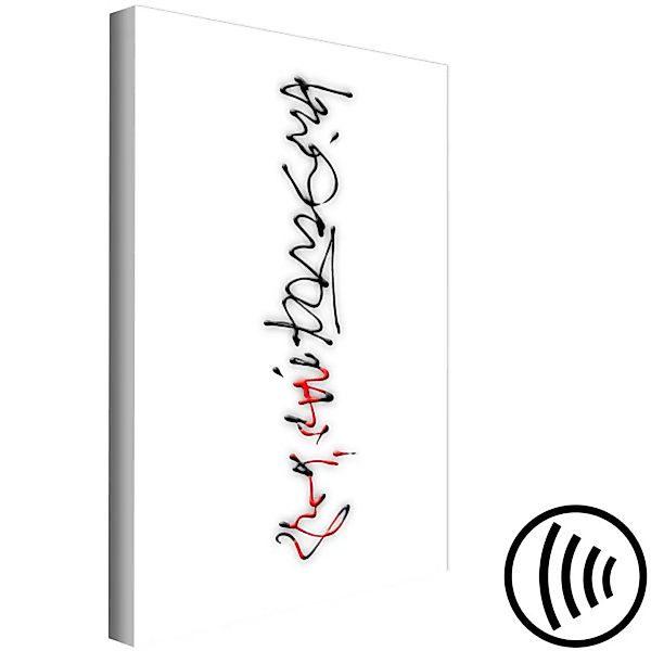 Leinwandbild Kalligrafische Übungen - abstrakte Schriftzüge auf weißem Hint günstig online kaufen