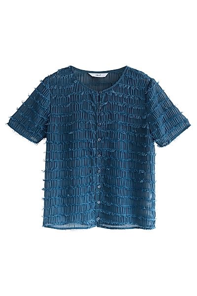 Next Kurzarmbluse Transparente kurzärmelige Button-down-Bluse (1-tlg) günstig online kaufen