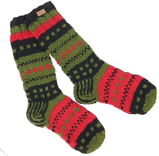 Guru-Shop Haussocken Handgestrickte Schafwollsocken, Nepal Socken -.. günstig online kaufen