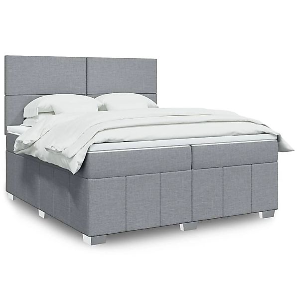 vidaXL Boxspringbett mit Matratze Hellgrau 200x200 cm Stoff 3294068 günstig online kaufen