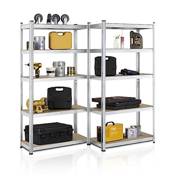 Juskys Schwerlastregal Basic, 2-tlg., Regalsystem mit 10 Einlegeböden, je 1 günstig online kaufen