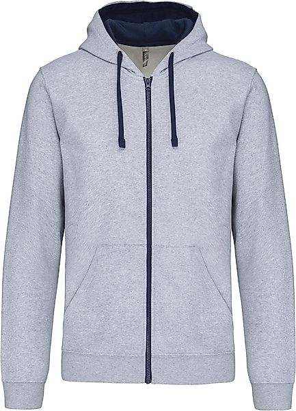 Kariban Kapuzensweatjacke HERREN-KAPUZENSWEATSHIRT BICOLOR mit Reißverschlu günstig online kaufen