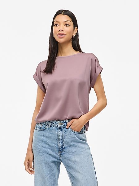 Vila T-Shirt Satin Blusen Kurzarm Basic günstig online kaufen