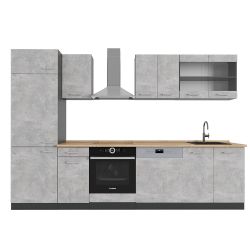 Vicco Küchenzeile R-Line, Beton/Anthrazit, 300 cm günstig online kaufen