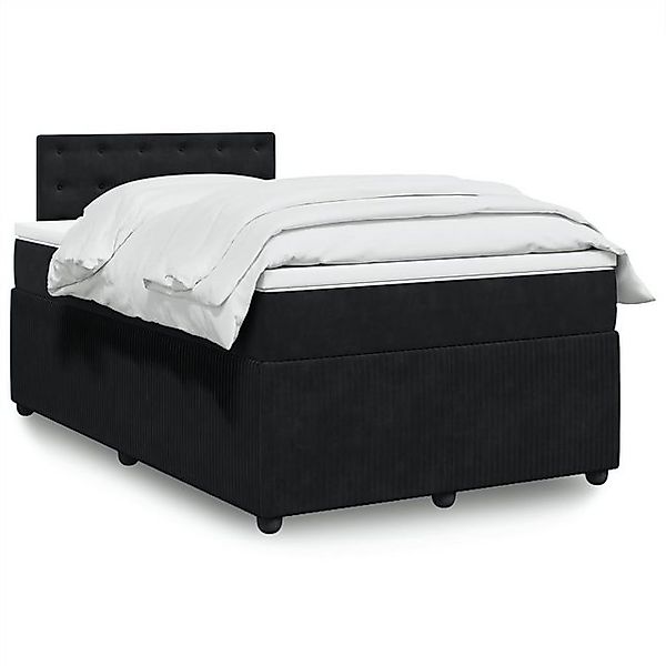 vidaXL Boxspringbett, Boxspringbett mit Matratze Schwarz 120x190 cm Samt günstig online kaufen