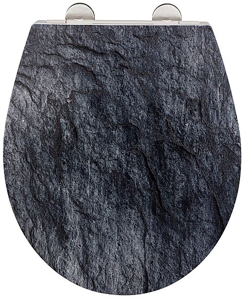 WENKO WC-Sitz Slate Rock, mit Relief, günstig online kaufen