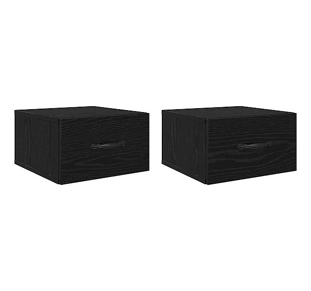 vidaXL Nachttisch Nachttisch 2 pcs Schwarz Eichen-Optik 35 x 35 x 20 cm (2- günstig online kaufen