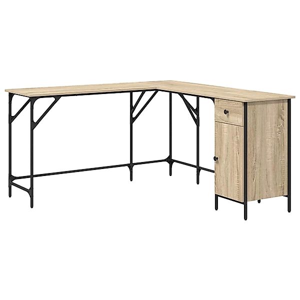 vidaXL Schreibtisch Sonoma-Eiche 141x141x75 cm Holzwerkstoff 837598 günstig online kaufen
