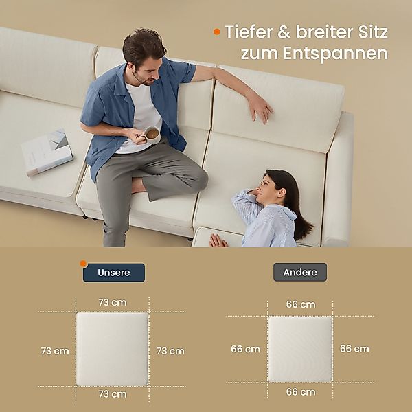 VASAGLE Sofa-Mittelelement (1er Set), Modulares Sofa, günstig online kaufen