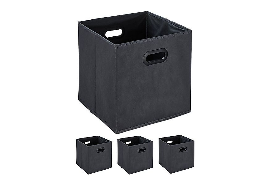 relaxdays Aufbewahrungsbox in Anthrazit 4er Set günstig online kaufen