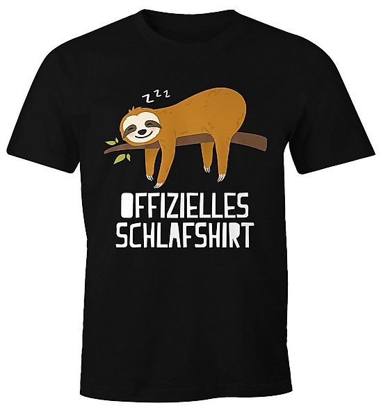 MoonWorks Print-Shirt Herren T-Shirt Offizielles Schlafshirt Faultier Pyjam günstig online kaufen