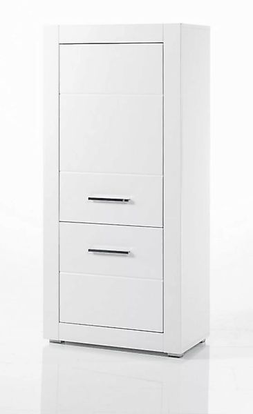 Furn.Design Midischrank Carrara (Highboard 2-türig, 65 x 142 cm) in weiß Ho günstig online kaufen