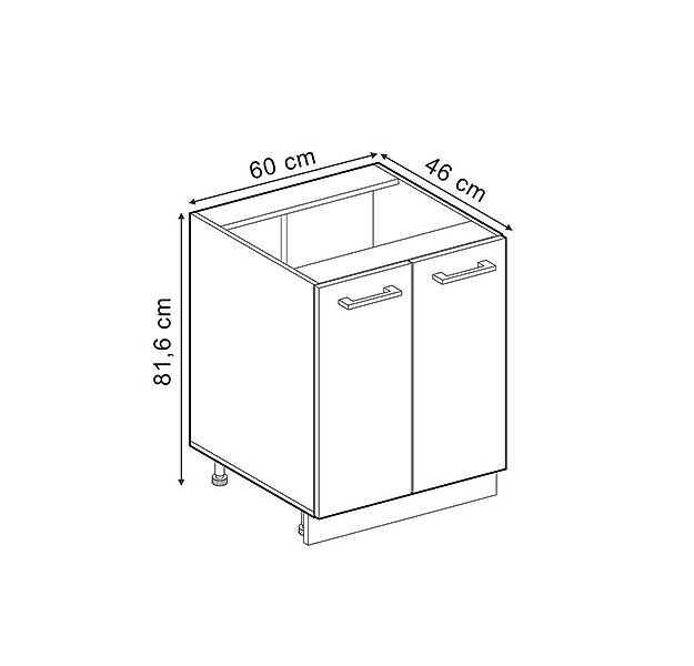 Vicco Unterschrank R-Line, Anthrazit Hochglanz/Anthrazit, 60 cm ohne Arbeit günstig online kaufen