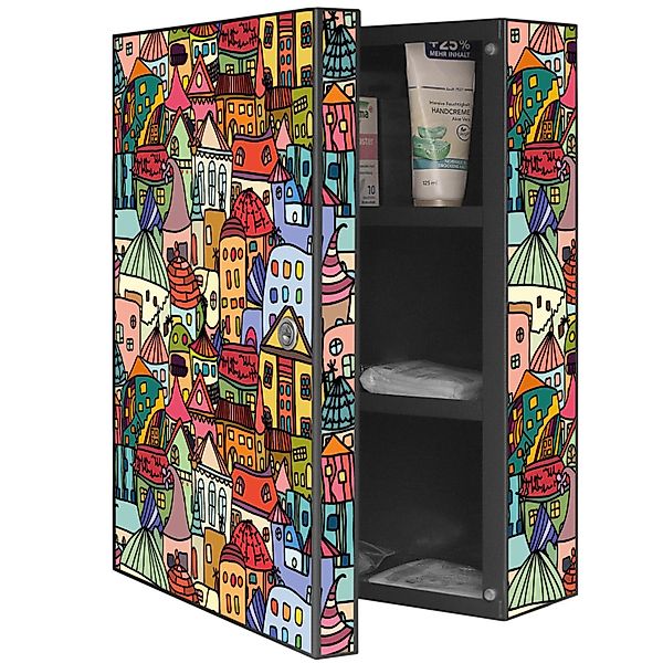 Banjado XXL Medizinschrank Abschliessbar 35x46x15cm Arzneischrank Anthrazit günstig online kaufen