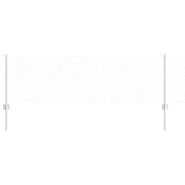 vidaXL Gartenzaun Zaun mit Pfosten Silber günstig online kaufen