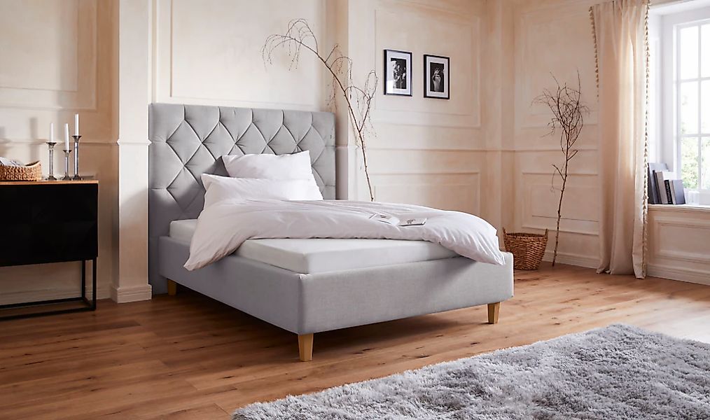 Home affaire Polsterbett "Sunley 140" Kreuzsteppung, Kopfteilhöhe 142 cm, o günstig online kaufen