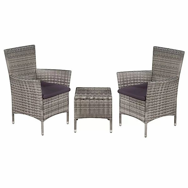 vidaXL Gartenlounge-Set 3-tlg. Bistro-Set Poly Rattan günstig online kaufen