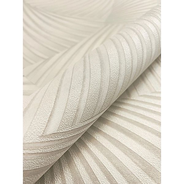 Newroom Vliestapete Sadou Helltaupe Fächer Modern Strukturiert FSC® günstig online kaufen