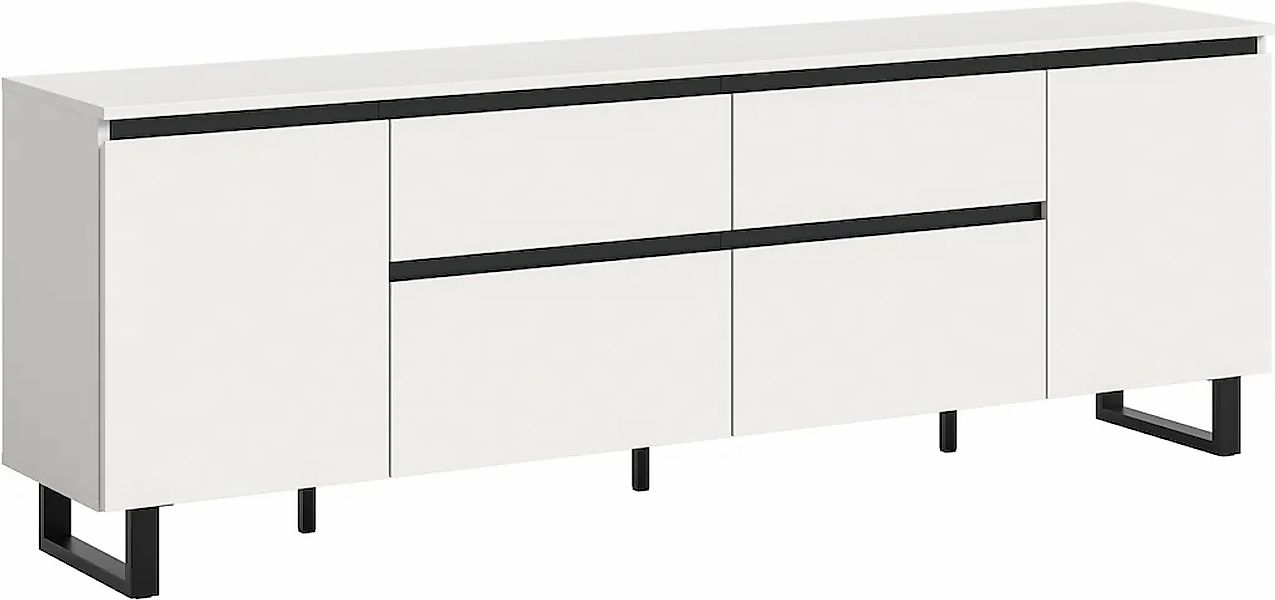 INOSIGN Lowboard "TOMA, 188cm breit, Metall-Kufen-Fuß, 2 Türen, 2 Schubkäst günstig online kaufen