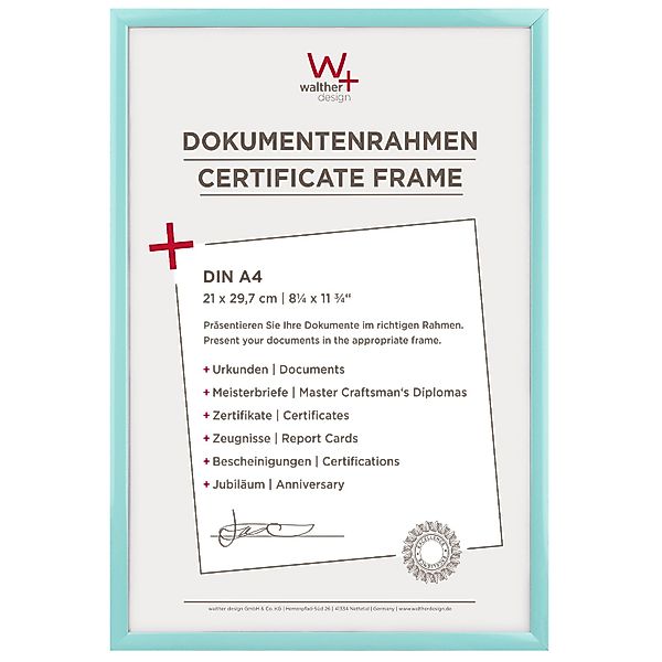 walther design New Lifestyle Kunststoff Bilderrahmen 21x29,7 cm Türkis KV13 günstig online kaufen