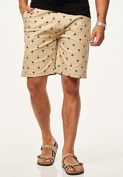 SOULSTAR Chinoshorts für Herren mit Palmenmuster & Gürtel im Regular-Fit Ku günstig online kaufen