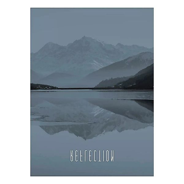 Komar Wandbild Word Lake Reflection Steel Natur B/L: ca. 30x40 cm günstig online kaufen